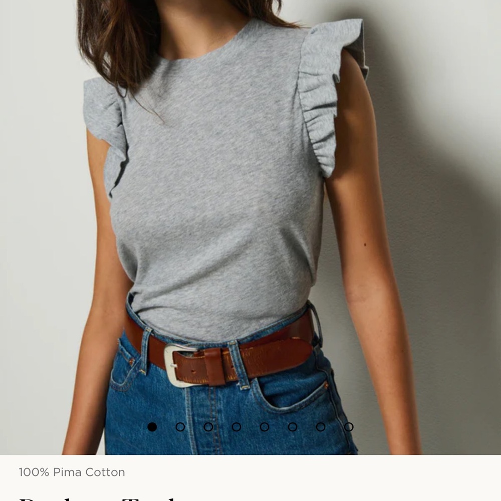 NATION ruffle sleeve tee